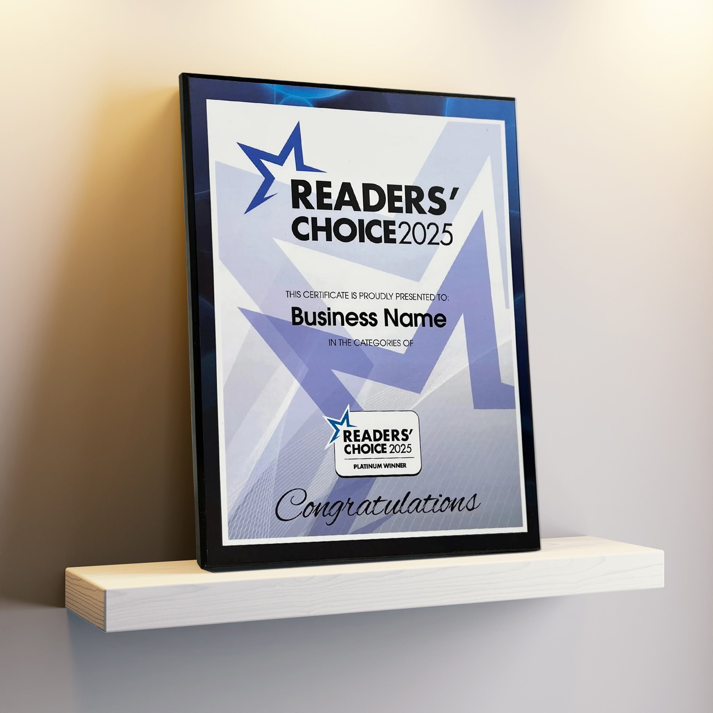 Readers' Choice Plaque Mount
